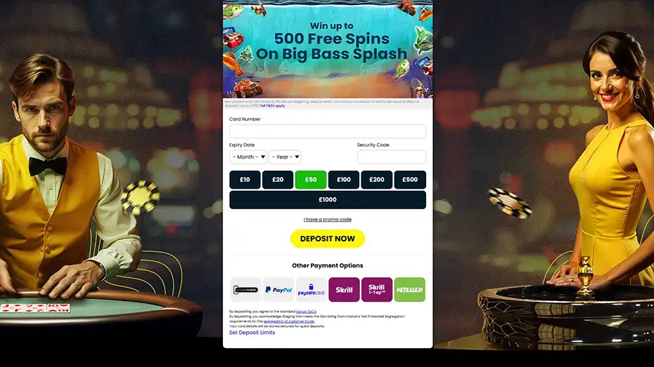 Justin Casino Deposit by Card