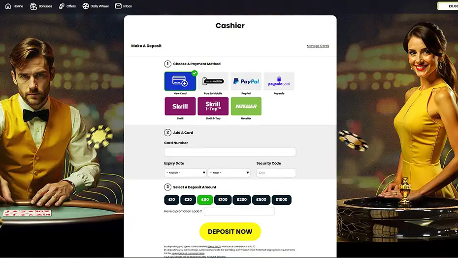 Justin Casino Deposit