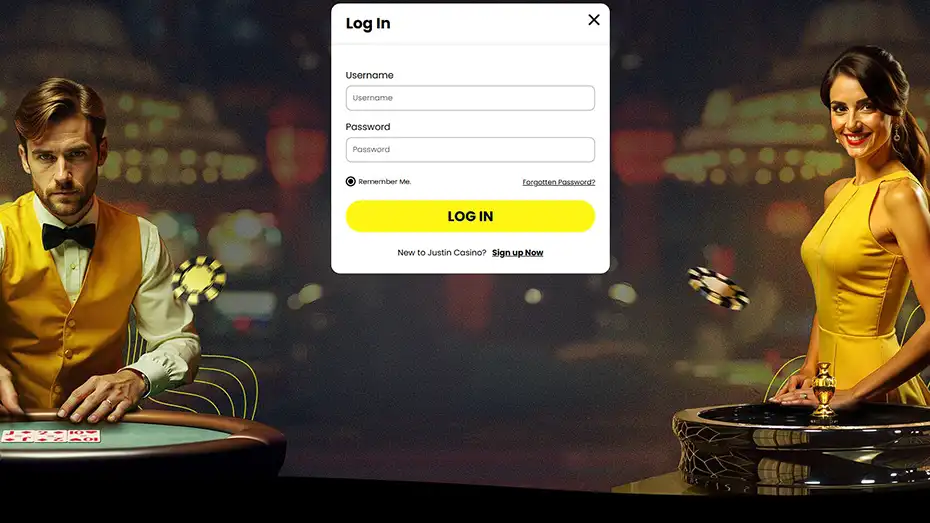 Justin Casino Login Entry